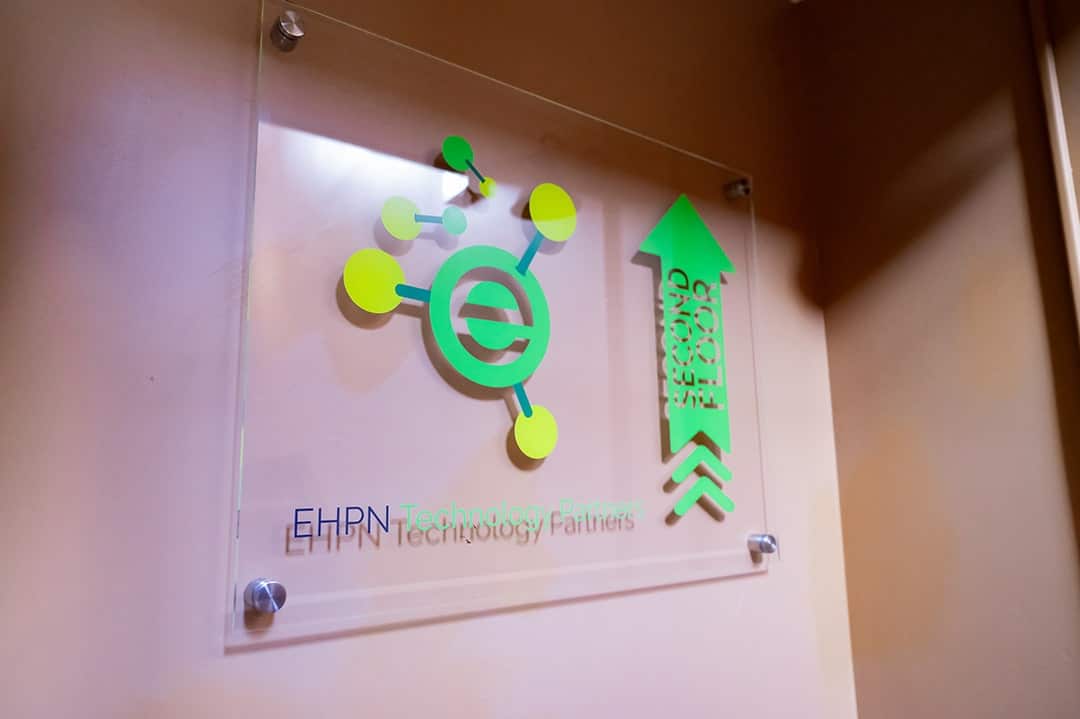 A sign with the EHPN logo in their St. Louis, MO office.